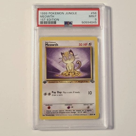 1999 Pokemon Meowth Jungle 1st Edition 56/64 PSA 9 Mint - Picture 1 of 2